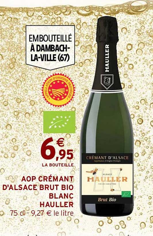 Aop Crémant D'alsace Brut Bio Blanc Hauller