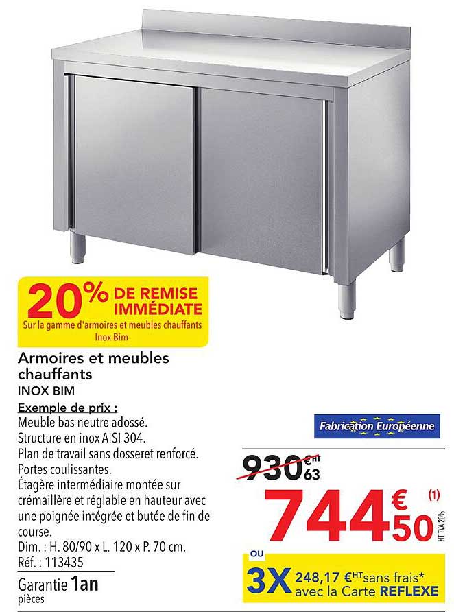 armoires et meubles chauffants inox bim