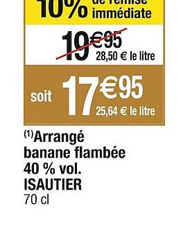 arrangé banane flambée 40% vol. isautier