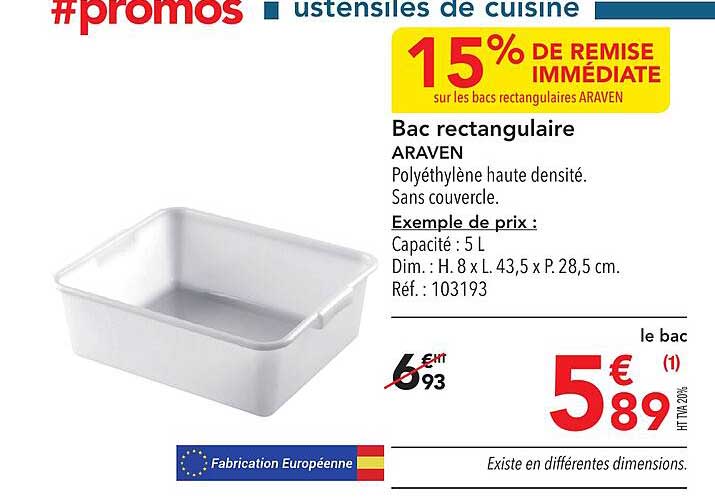 Bac Rectangulaire Araven