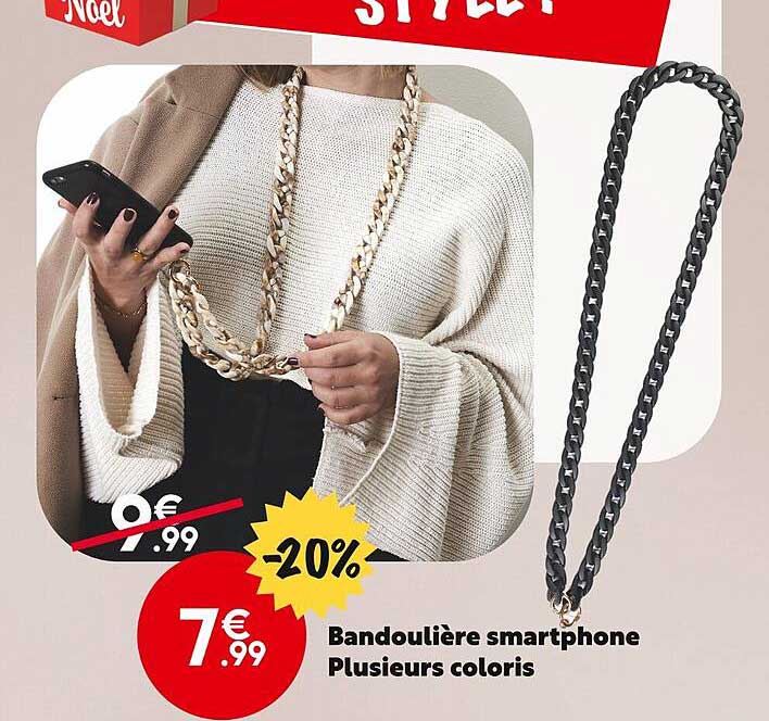 bandoulière smartphone plusieurs coloris