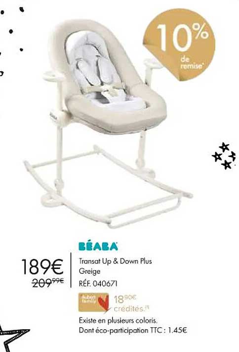 béaba transat up & down plus greige
