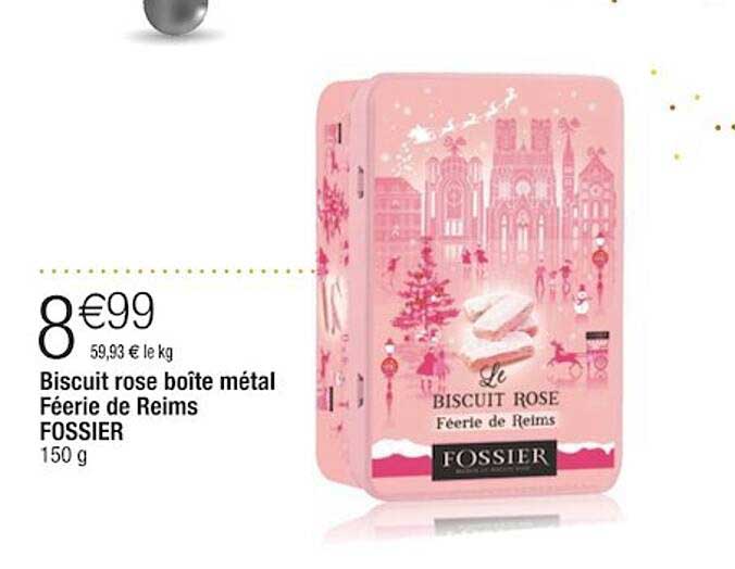 biscuit rose boîte métal féerie de reims fossier