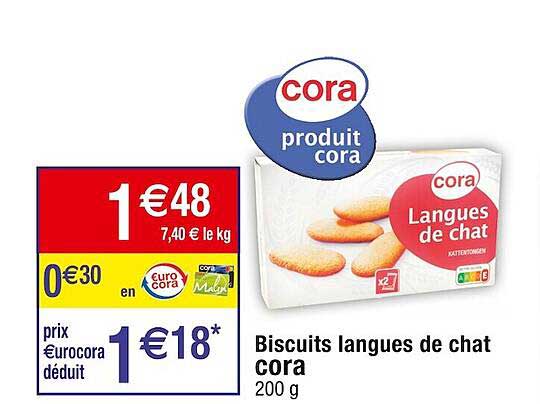 biscuits langues de chat cora