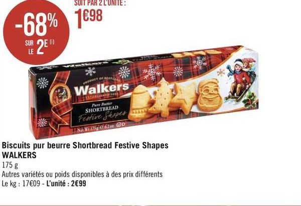 biscuits pur beurre shortbread festive shapes walkers