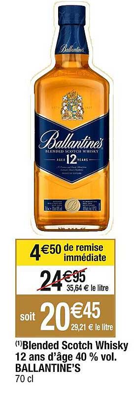 blended scotch whisky 12 ans d'âge 40% vol. ballantine's
