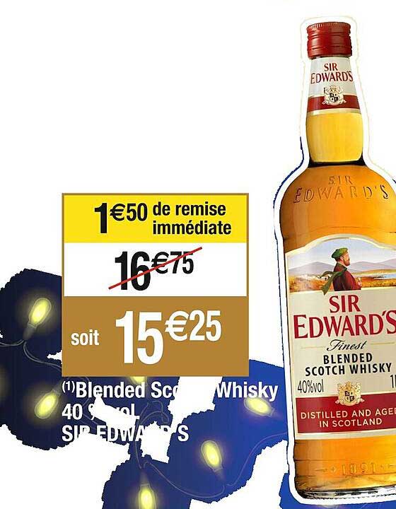 blended scotch whisky 40% vol sir edward's
