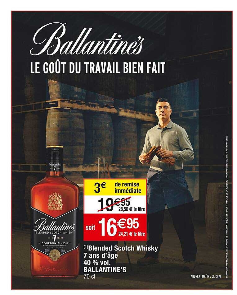 blended scotch whisky 7 ans d'âge 40% vol. ballantine's
