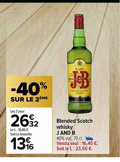 blended scotch whisky j and b