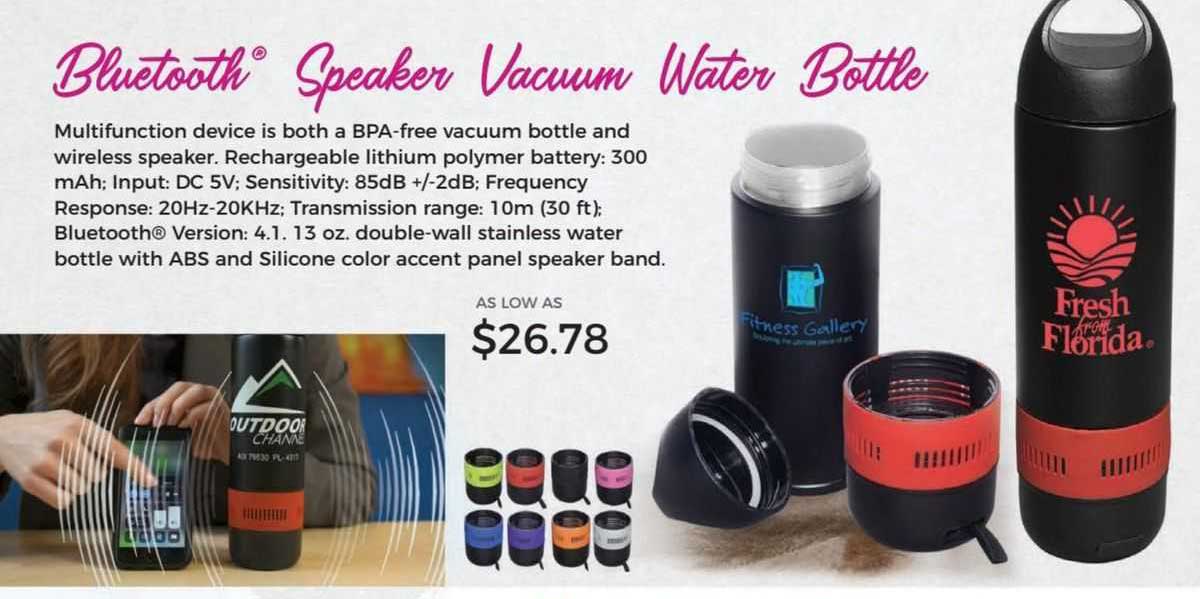 bluetooth speaker vacuum water bottle