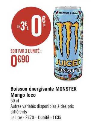 boisson énergisante monster mango loco