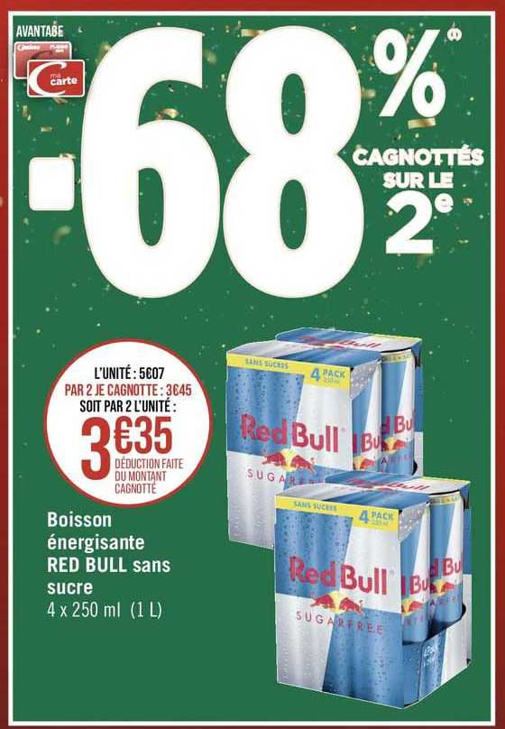 boisson énergisante red bull sans sucre