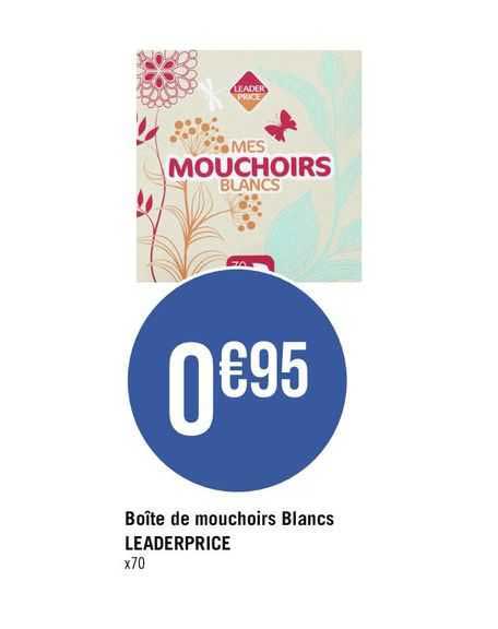 Boîte De Mouchoirs Blancs Leader Price