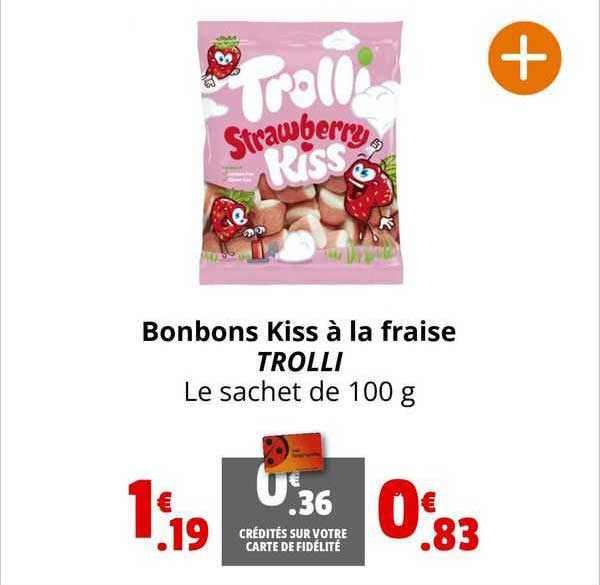 Bonbons Kiss à La Fraise Trolli