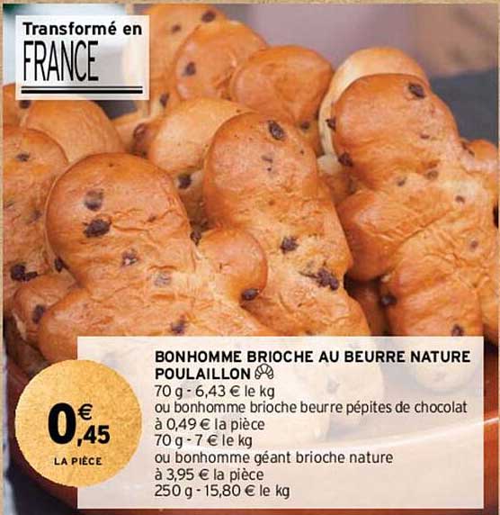 bonhomme brioche au beurre nature poulaillon
