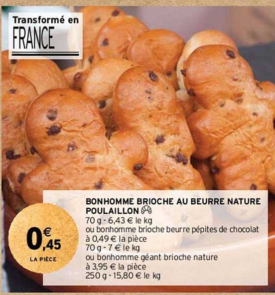 bonhomme brioche au beurre nature poulaillon