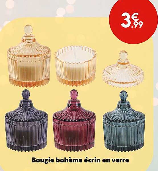 bougie bohème écrin en verre
