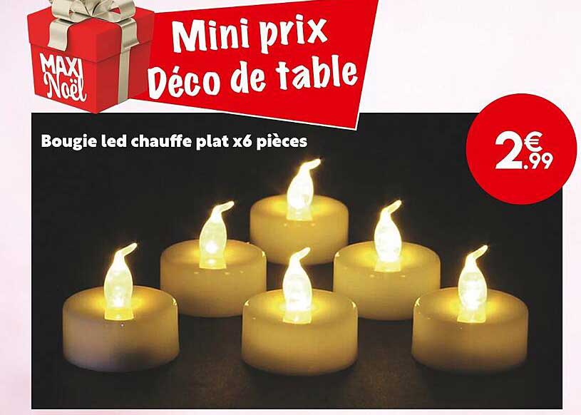 bougie led chauffe plat x6 pièces