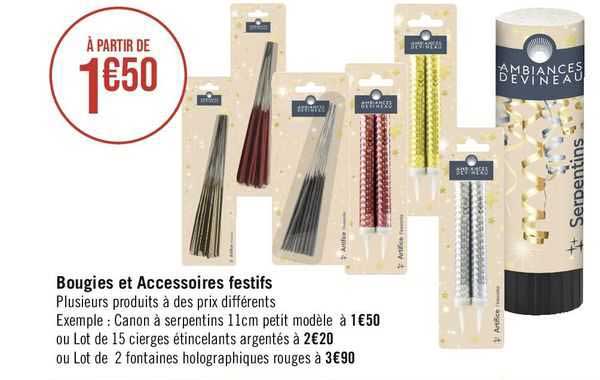 bougies et accessoires festifs