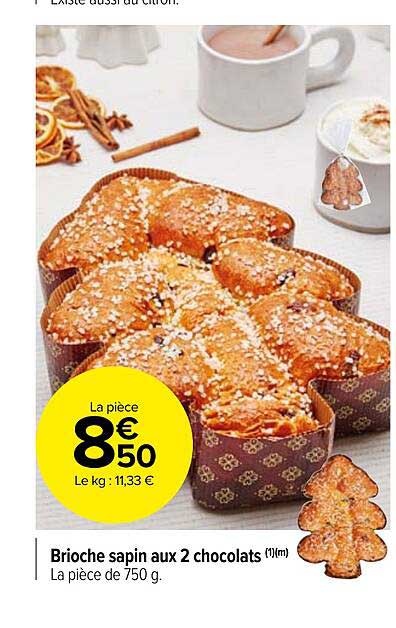 Brioche Sapin Aux 2 Chocolats