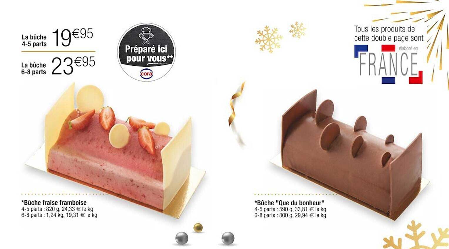 bûche fraise framboise, bûche "que du bonheur"