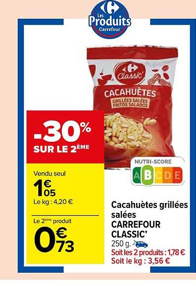 Cacahuètes Grillées Salées Carrefour Classic'