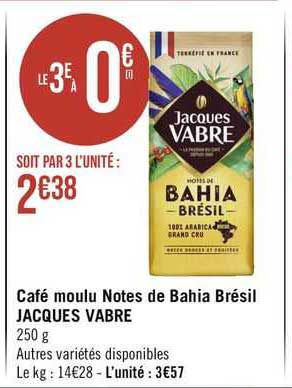 café moulu notes de bahia brésil jacques vabre
