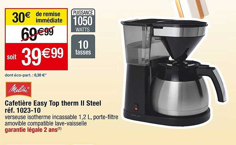 cafetière easy top therm II steel melitta