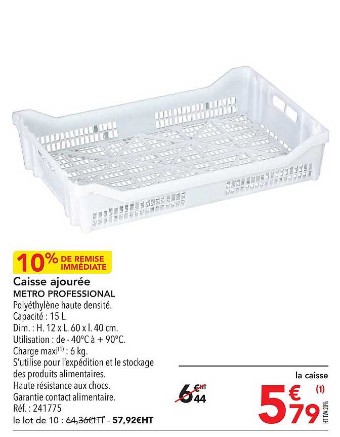 caisse ajourée métro professional