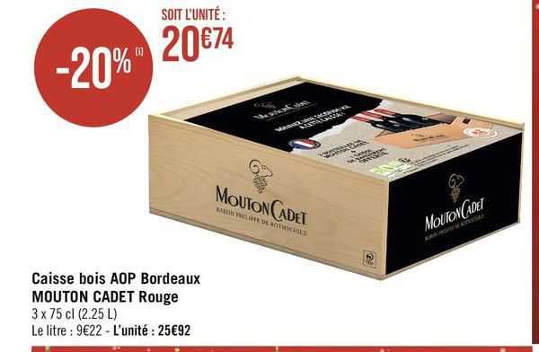 caisse bois aop bordeaux mouton cadet rouge