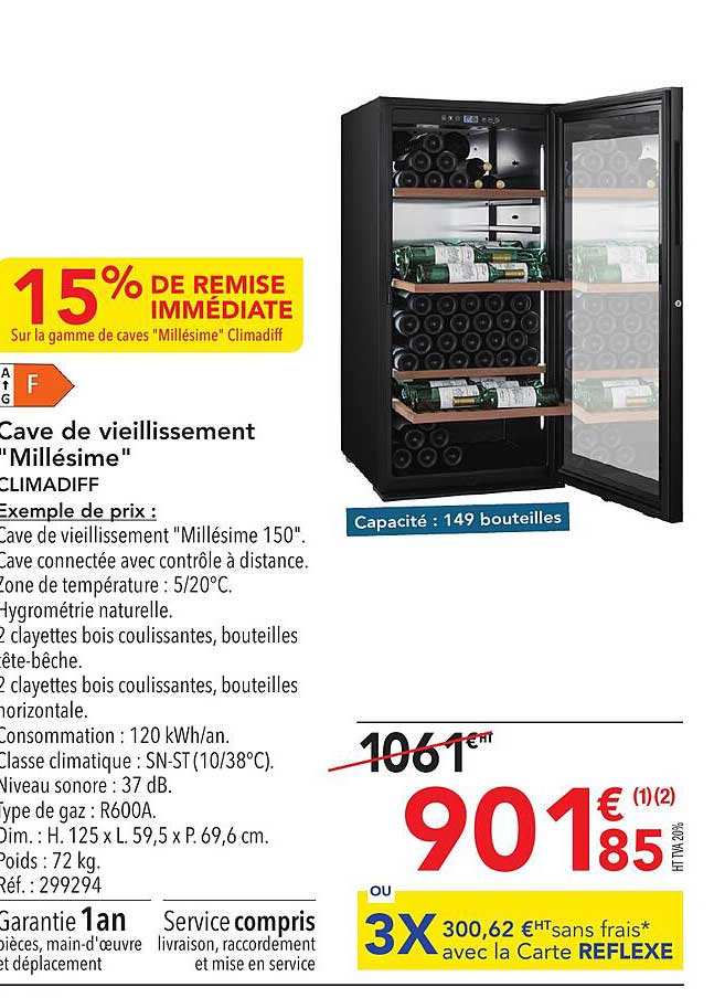 cave de vieillissement "millésime" climadiff