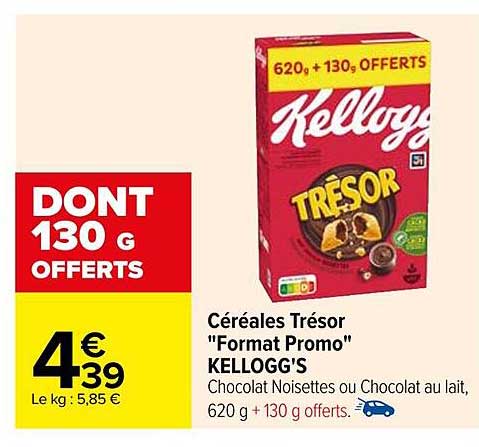 céréales trésor "format promo" kellogg's