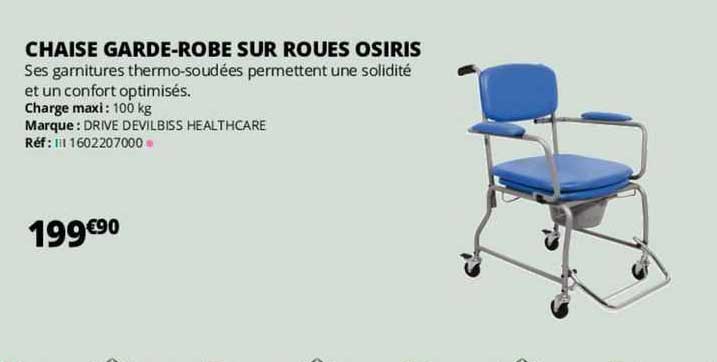 chaise garde-robe sur roues osiris