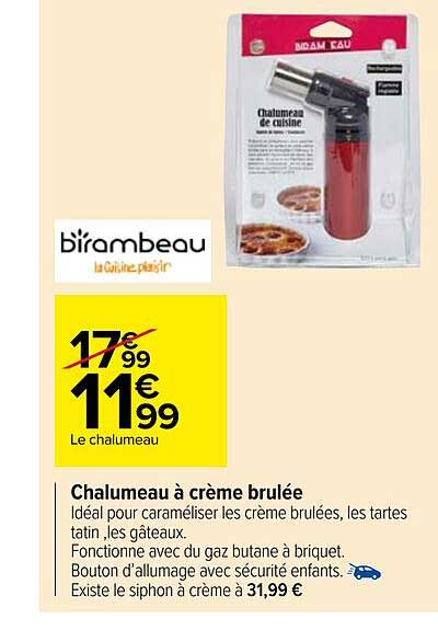 chalumeau à crème brulée birambeau