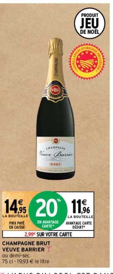 champagne brut veuve barrier