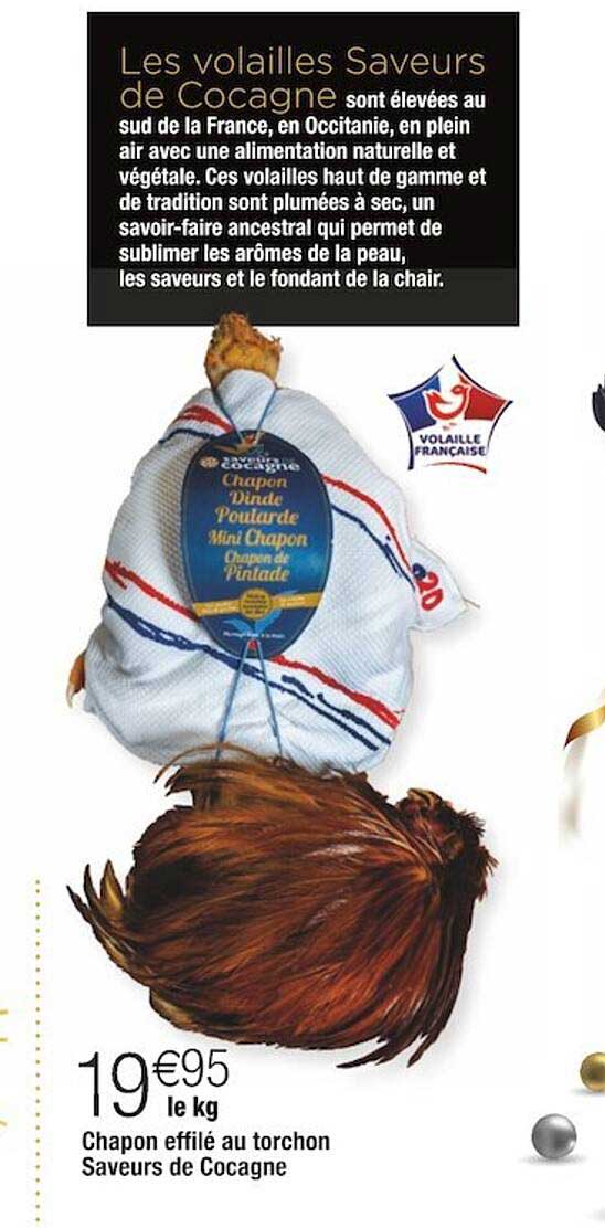 chapon effilé au torchon saveurs de cocagne