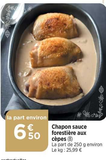 chapon sauce forestirèe aux cèpes