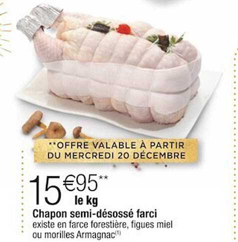 chapon semi-désossé farci