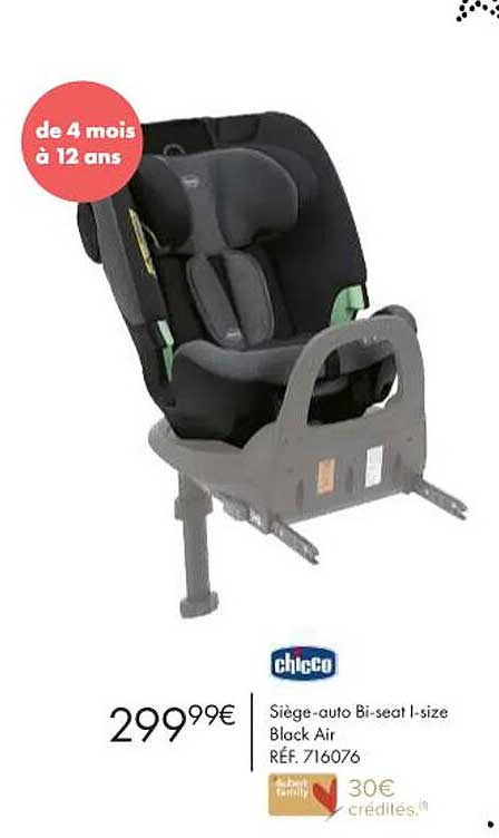 chicco siège-auto bi-seat-size black air