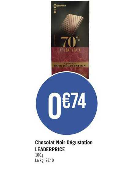 chocolat noir dégustation leader price