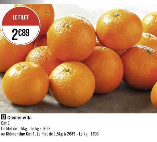 clemenvilla ou clémentine cat 1