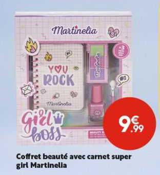 coffret beauté avec carnet super girl martinella