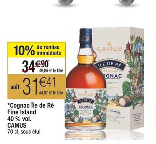 cognac île de ré fine island 40% vol. camus