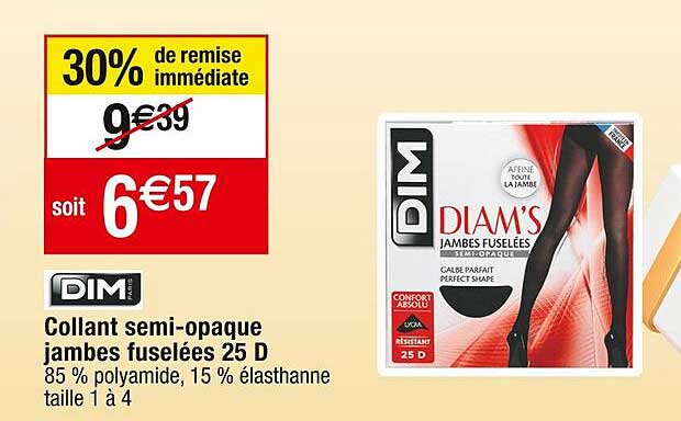 collant semi-opaque jambes fuselées 25 d dim