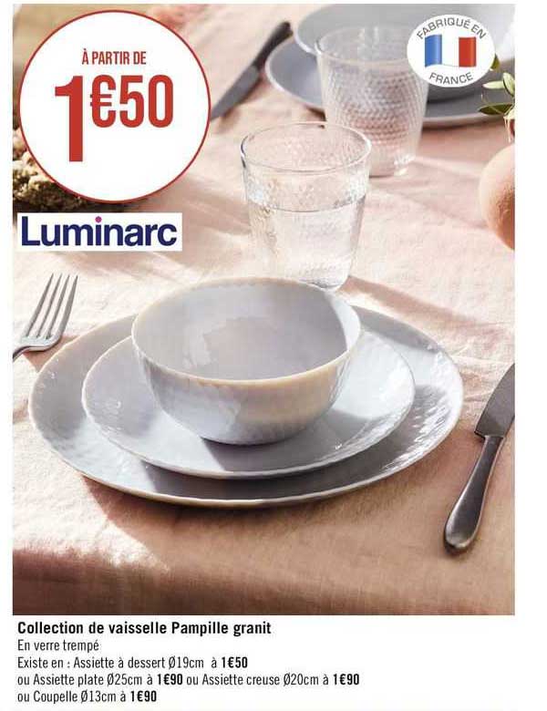 Colleciton De Vaisselle Pampille Granit Luminarc