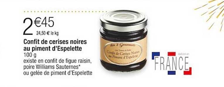 confit de cerises noires au piment d'espelette