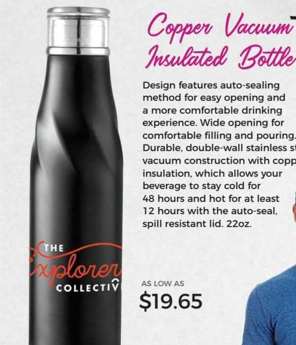 copper vacuum insulated bottle