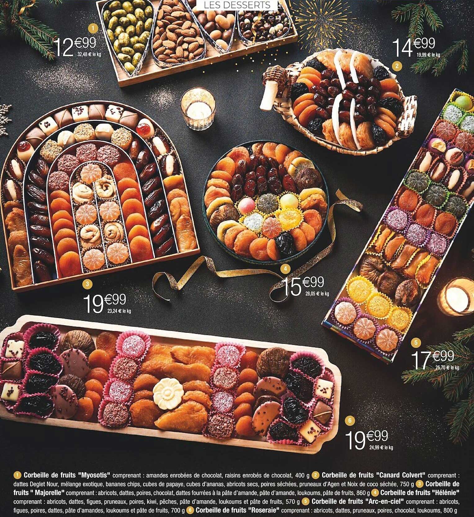 corbeille de fruits "myosotis", corbeille de fruits "canard colvert", corbeille de fruits "majorelle", corbeille de fruits "hélénie", corbeille de fruits "arc-en-ciel", corbeille de fruits "roseraie"