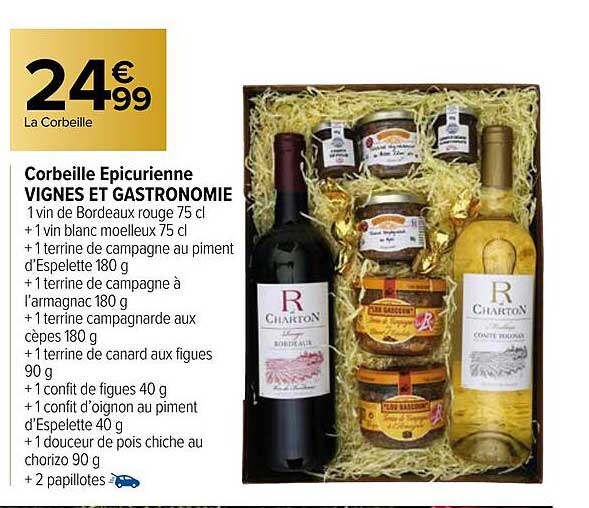 corbeille épicurienne vignes et gastronomie