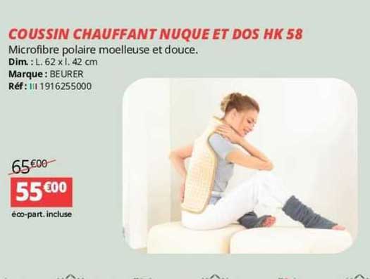 coussin chauffant nuque et dos hk 58